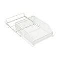 thumbnail image 4 of Organizador extraíble de metal para debajo del fregadero, estante deslizante multiusos para armarios de cocina. Blanco, 4 of 9