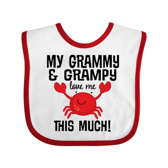 Inktastic My Grammy and Grampy Love Me Boys or Girls Baby Bib