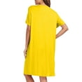 thumbnail image 4 of DuoJiaJ Pajama Nightgown For Women Short/Long Sleeve Button Down Nightwear Top Boyfriend Sleep Shirts Nightdress Plus Size Nightgowns Women Yellow, 4 of 5