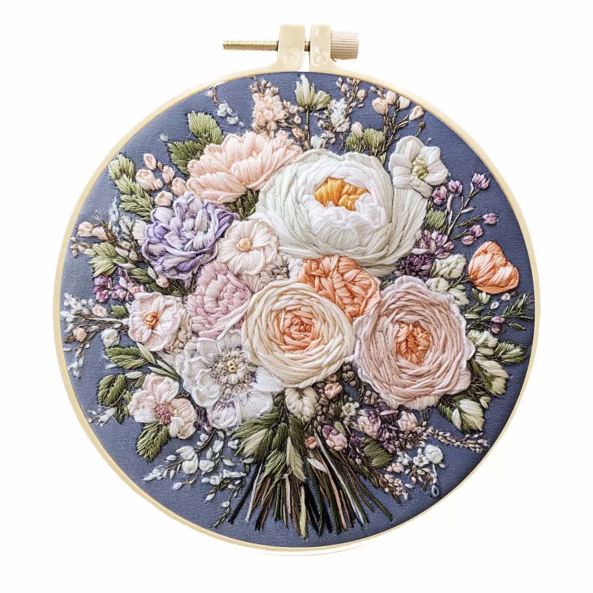 4 Pack Floral Bouquet Embroidery Kits for Adults Beginners Realistic Wedding Flowers Needlepoint DIY Hoop Art Craft Set