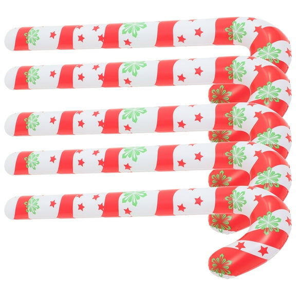 IDEANATEGRATE Inflatable Candy Cane Balloons 5Pcs For New Year Celebration And Holiday Events
