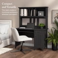 thumbnail image 3 of Salinas Small Computer Desk with Hutch in Vintage Black - Engineered Wood, 3 of 7