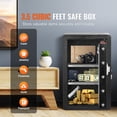 thumbnail image 2 of KFFKFF Single Door 4.0 cu.ft Security Safe, Key & Code Entry, Includes Fire-Resistant Pouch, Key Organizer, Illumination, Dual Shelving for Cash, Papers, Precious Items, in Black, 2 of 9