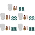 thumbnail image 1 of 35Pcs/Set 12 Pyrex Glass Cup Kit Stubby Collets Body Gas Lens Tig Welding Torch for Wp-9/ 20/ 25 Welding Accessories, 1 of 8