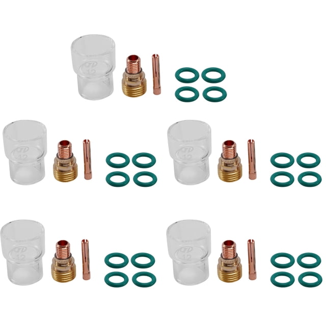 35Pcs/Set 12 Pyrex Glass Cup Kit Stubby Collets Body Gas Lens Tig Welding Torch for Wp-9/ 20/ 25 Welding Accessories