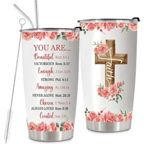 Christian Tumbler Gifts for Women - 20oz Faith God Tumbler, Religious Gifts with Bible Verse - Perfect for Mothers Day, Birthday Gifts for Her, Best Friend, Sister, Coworker, Mom
