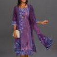 thumbnail image 1 of Robes d'Été Robe Femmes Décontracté en Vrac Imprimé Débardeur Robe Col Rond Sans Manches Robes Violet L, 1 of 4