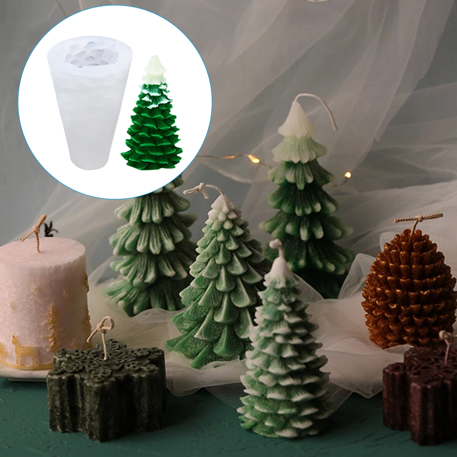Christmas tree silicone mold conical Christmas baking mold candle Handmade  Soap Mold L2145 - Silicone Molds Wholesale & Retail - Fondant, Soap, Candy,  DIY Cake Molds