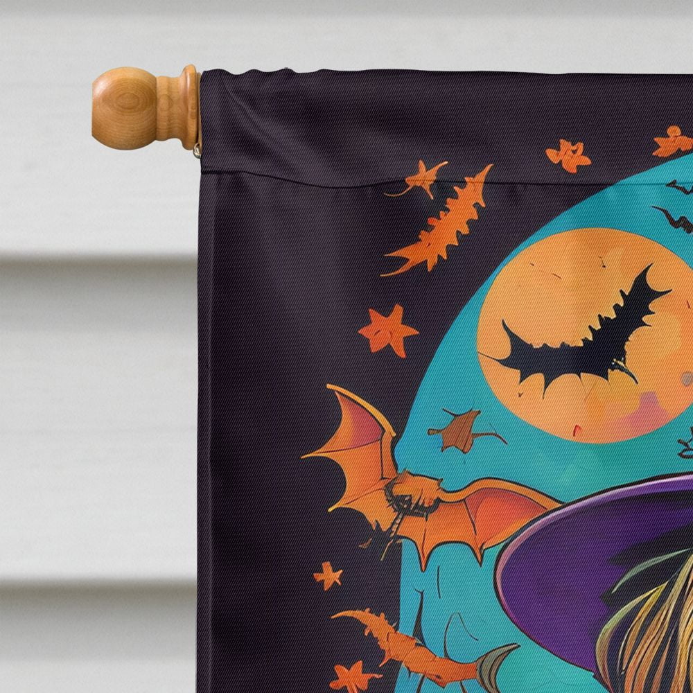 Halloween Silky Terrier Dog House Flag 28x40IN Double-Sided Polyester Decorative Sleeve Pole Flag for Outdoor Home Garden