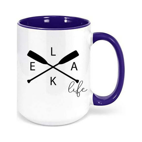 Lake Life Cup, Lake Coffee Mug, Lake Cabin Cup, Cabin Coffee Cup, Lake Life Mug, Gift For Him, Cabin Mug, Lake Lover, Rustic Coffee Mug, BLUE