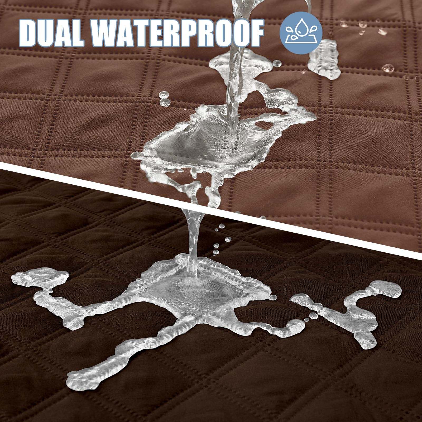 Smiry Waterproof Pet Couch Covers, Washable Dog Blankets for Couch & Bed, Reversible Sofa Cover for Living Room (52x82 Inch, Brown/Chocolate)