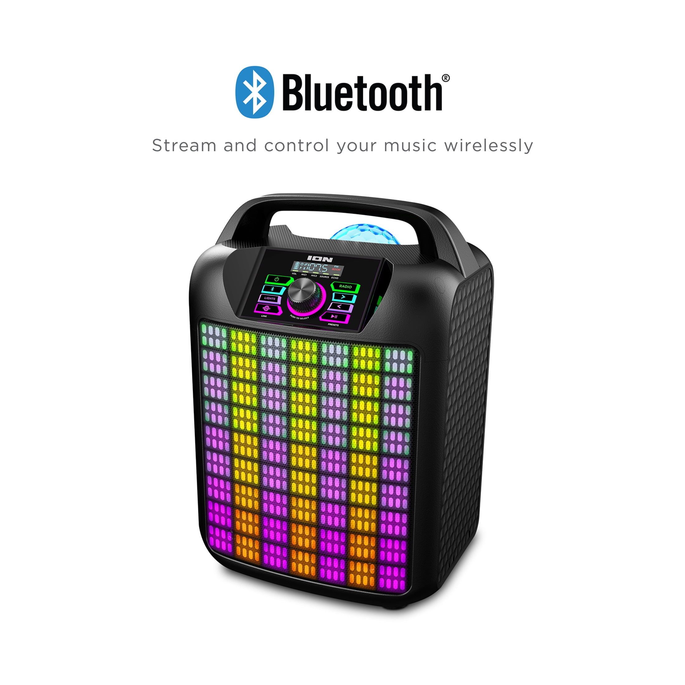ION Audio Party Rocker Max - Portable Speaker with Customizable Party Theme Lights