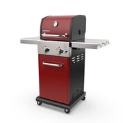 Permasteel 2-Burner Compact Propane Gas Grill with Foldable Sides, Red