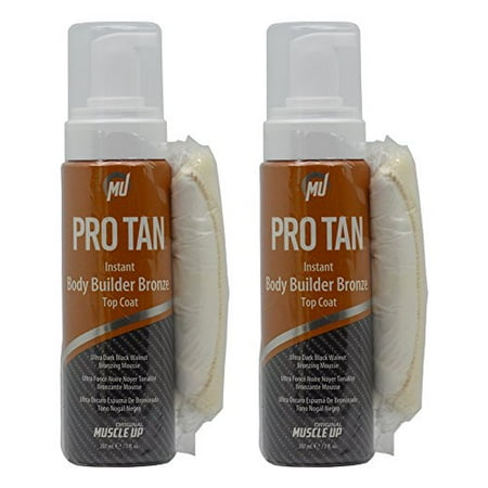 Dark Tan Combo - Pro Tan Instant Body Builder Bronze Top Coat Ultra Dark Black Walnut Bronzing Mousse 7oz