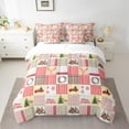 thumbnail image 2 of Homewish Christmas Wreath Floral 7-Piece Bedding Comforter Set,Green Xmas Tree King Bedding Sets,Patchwork Geometric Check Bed Sheets For Girl Teens,Microfiber Bedroom Decor, 2 of 8