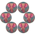 thumbnail image 3 of Cute Elephant Round Placemats Washable Placemats Non-Slip Heat-Resistant Table Place Mats for Dining Kitchen Holiday Party Table 15.4"-6PCS Home Decor, 3 of 7