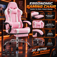 thumbnail image 5 of Ergonomic Gaming Chair with Footrest, High Back PU Leather Computer Video Game Desk Chair with Lumbar Support and Headrest, Reclining Swivel Executive Office Chair, 5 of 8