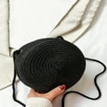 thumbnail image 3 of DEELLEEO Mini Straw Bag Solid Black Minimalist With Zipper, 3 of 7