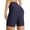 Navy Blue, variant on Women's 8 High Waisted Swim Shorts Bottoms Tummy Control Rash Guard Shorts with Pockets Long Swimsuits UPF 50+ Black L
