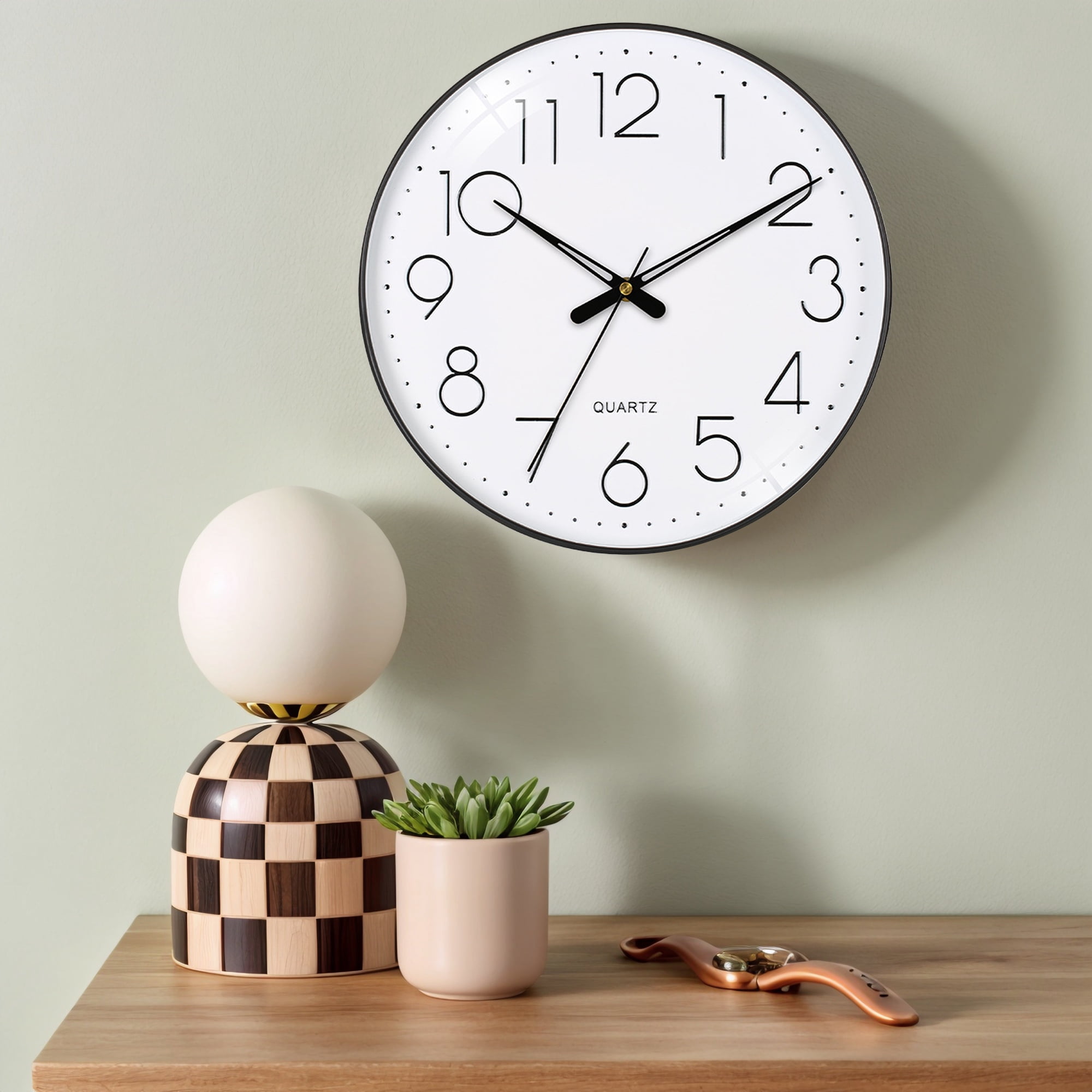 Unique Bargains Non-Ticking Modern Battery Operated Wall Clock White