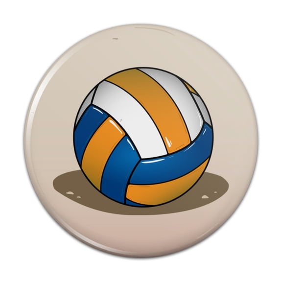 Beach Volleyball Cartoon Pinback Button Pin