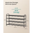 thumbnail image 5 of SONGMICS Stackable Shoe Rack, 4 Tier Metal Shoes Rack Storage Shelf, Holds up to 20 Pairs, Adjustable Slanted Shelves for Small Spaces,Black, 5 of 5