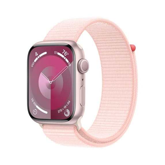 Open Box Apple Watch Series 9 45mm GPS Pink Aluminum Case with Light Pink Sport Loop