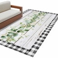 thumbnail image 2 of Green Eucalyptus Leaves Area Rug 4'x6', Vintage Art Farmhouse Wooden Washable Non-Slip Rugs, Low Pile Large Carpet for Living Room Bedroom Dining Room Kitchen Office Indoor Mat, 2 of 9
