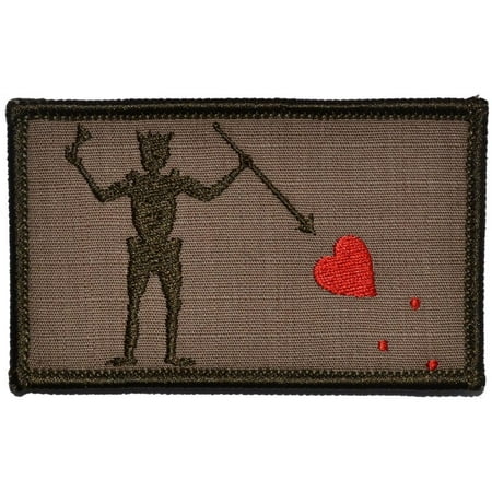 Patch The Pirate Club - Edward Teach Blackbeard Pirate Flag - 3.75x2.25 Patch