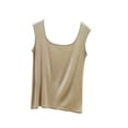 thumbnail image 2 of Sheghy Cotton Tank Top Women Plus Size 100%Cotton Modal Layering Tank, Crew Neck Sleeveless Basic Inner Wear Top Beige M, 2 of 5