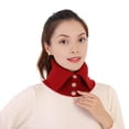 thumbnail image 1 of Visland Fake Collar Scarf Soft Velvet Thickened Winter Scarf Windproof Buttons Closure Knitting Collar Decorative Scarf, 1 of 8