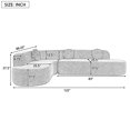 thumbnail image 6 of 122'' Curved Sectional Sofa with Three Round Cushions & High-Resilience Foam, Durable Fabric for Modern Living Rooms, Gray, 6 of 6