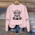 thumbnail image 2 of successthop Womens Sweatshirts Vintage Cow Crewneck Long Sleeve Sweatshirts Casual Pullover Hoodie Graphic Print Blouse, 2 of 6