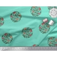 thumbnail image 3 of Soimoi Moss Georgette Fabric Leaves & Floral Block Printed Craft Fabric by The Yard 42 Inch Wide, 3 of 3