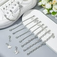 thumbnail image 2 of 12pcs Shoe Chains Shoelace Charms Boot Decorations Heart Star Charms with 2 Styles Chains Goth Punk Style Chains for Sneakers High Heels Purse Keychain Accessories 1.3~6.5 Inch grey, 2 of 5