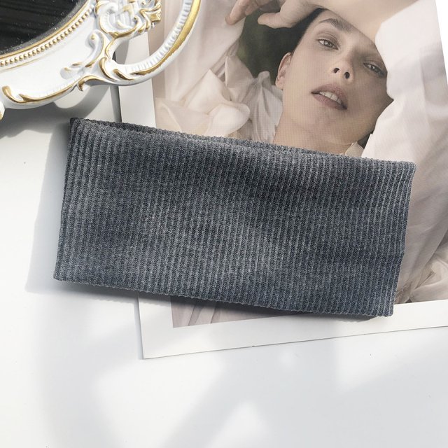 Banda para el cabello de ala ancha de punto europeo y americano, diadema elástica para deportes de yoga, diadema simple de color sólido para mujeres