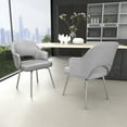 thumbnail image 3 of Black CaressoftPlus Modern Side to Dining Chair in Gray Linen, 3 of 9