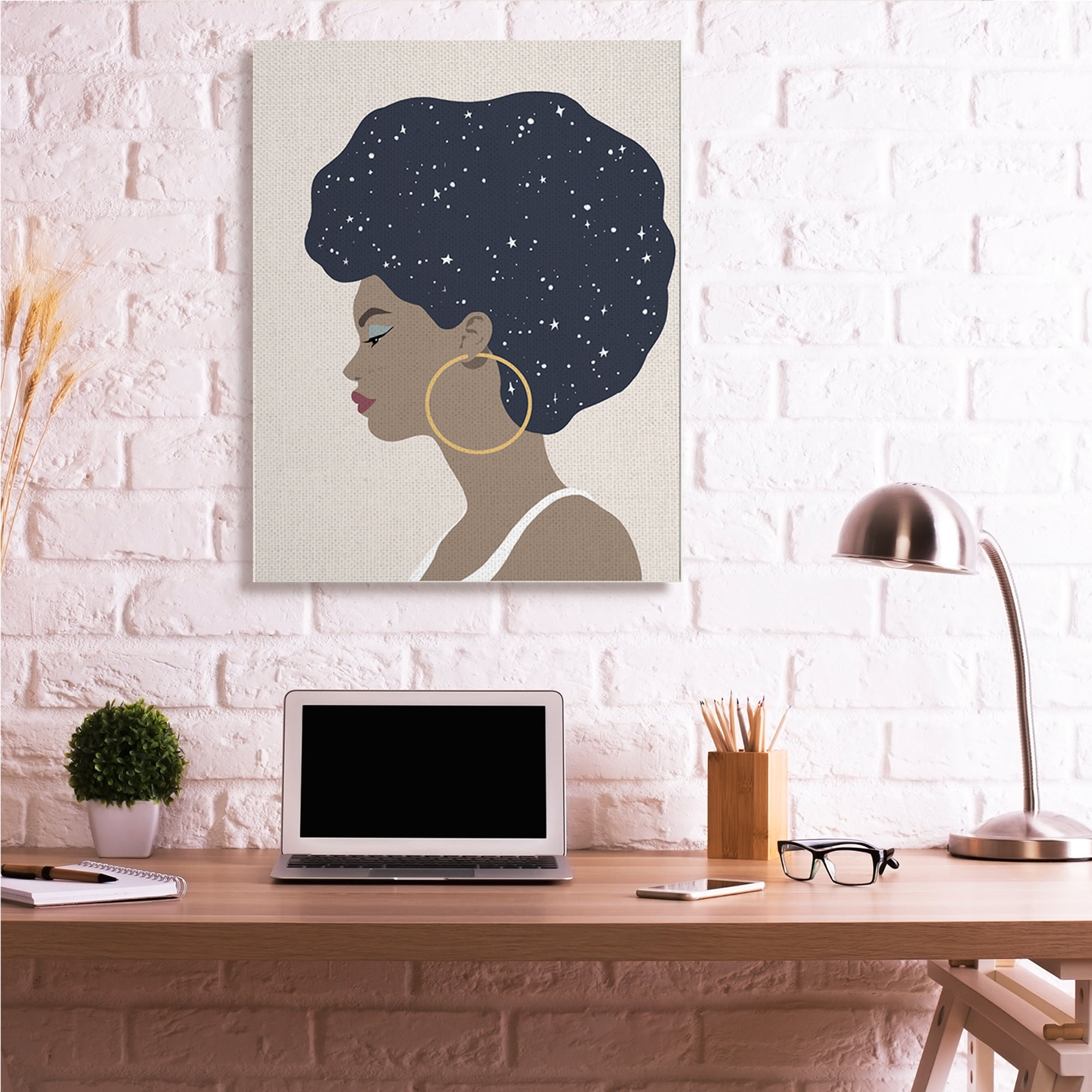 Industries Constellation Hair Glam Female Astrological Stars 36 in x 48 in Painting Canvas Art Print, by Stupell Home Décor