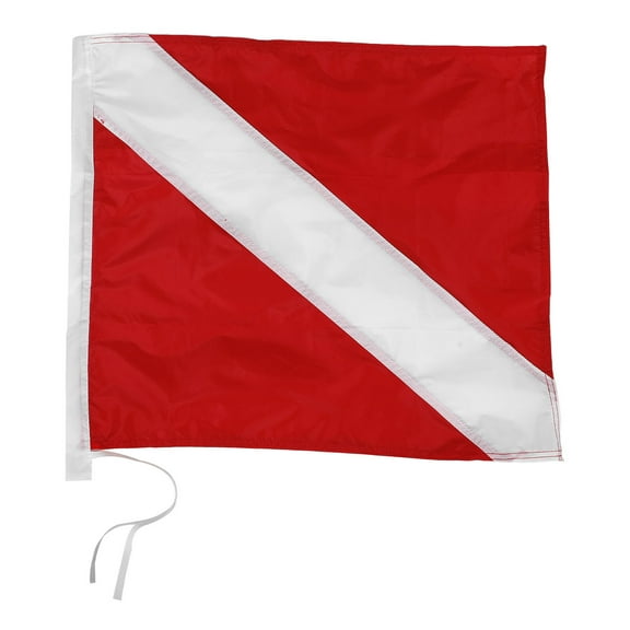 PAMINGONO 1Set Red Dive Flag with Removable Pole for Boating and