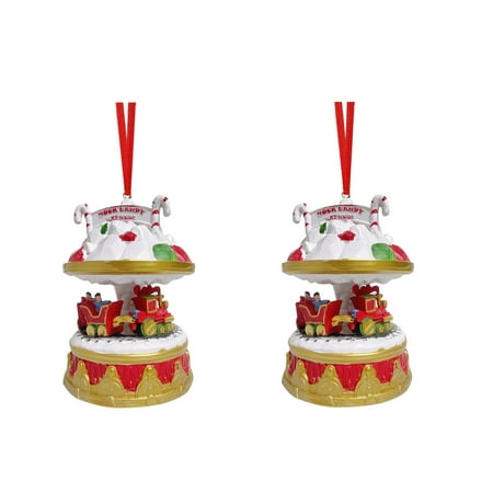 

Veki Decorations Christmas 2pcs Pendant Train Pendant Christmas Revolving Resin Day Carnival Kitchen，Dining & Bar Beaded Garland Lighted