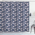 thumbnail image 1 of Ambesonne Victorian Shower Curtain, Magnolia and Roses, 69"Wx70"L, Dark Blue Pale Pink, 1 of 3
