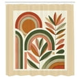 thumbnail image 2 of Ambesonne Monstera Shower Curtain, Boho Mid Century Abstract, 69"Wx70"L, Dark Rust Beige Green, 2 of 4