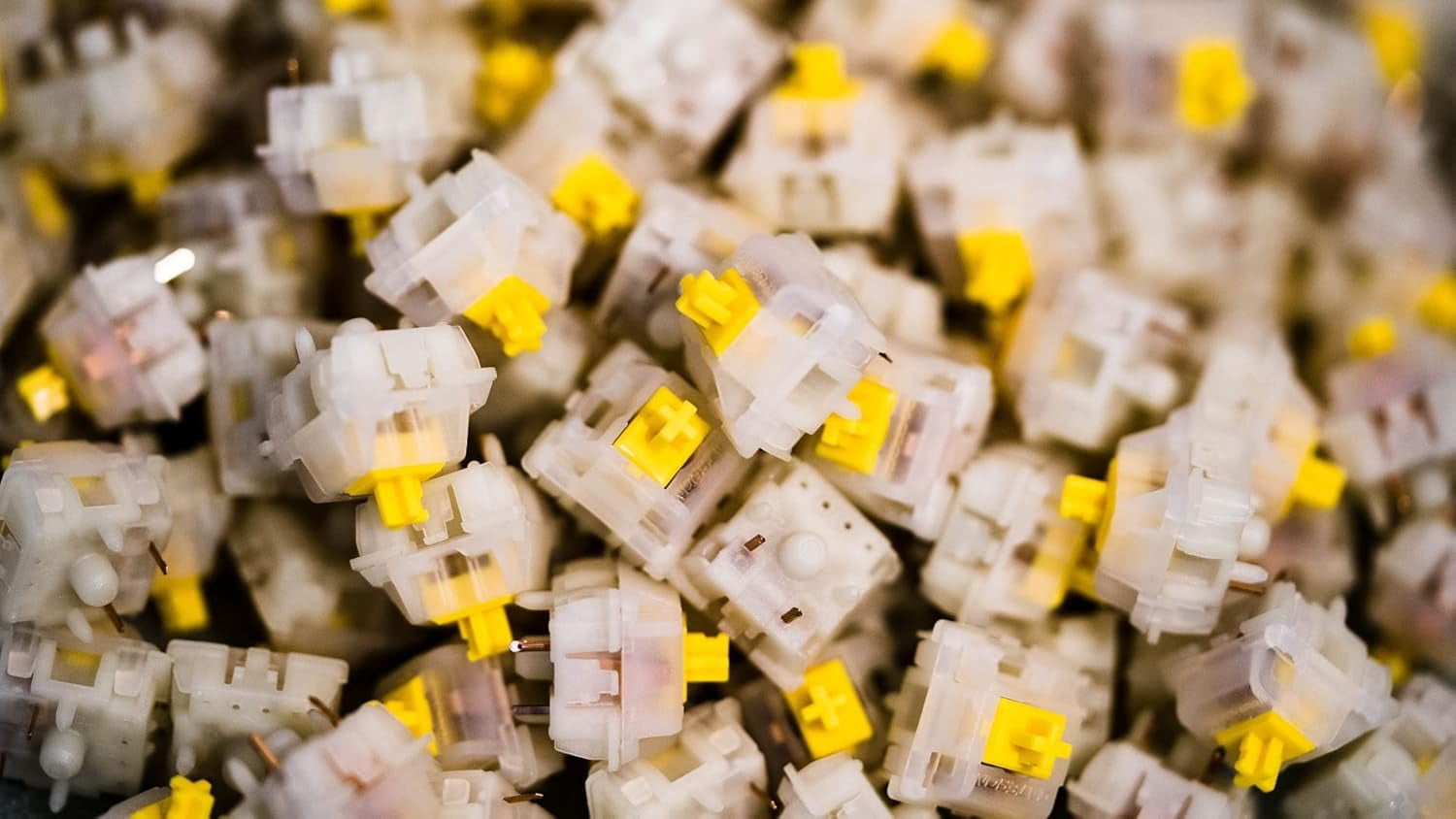 Zkeebs Gateron KS-3 Milky Yellow Pro 50g Linear MX Switches 5 pin for Custom Gaming Mechanical Keyboards (70 switches)