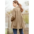 thumbnail image 5 of Woman Within Plus Size Pleat-Back Corduroy Jacket Long Oversized Barn Coat, 5 of 6