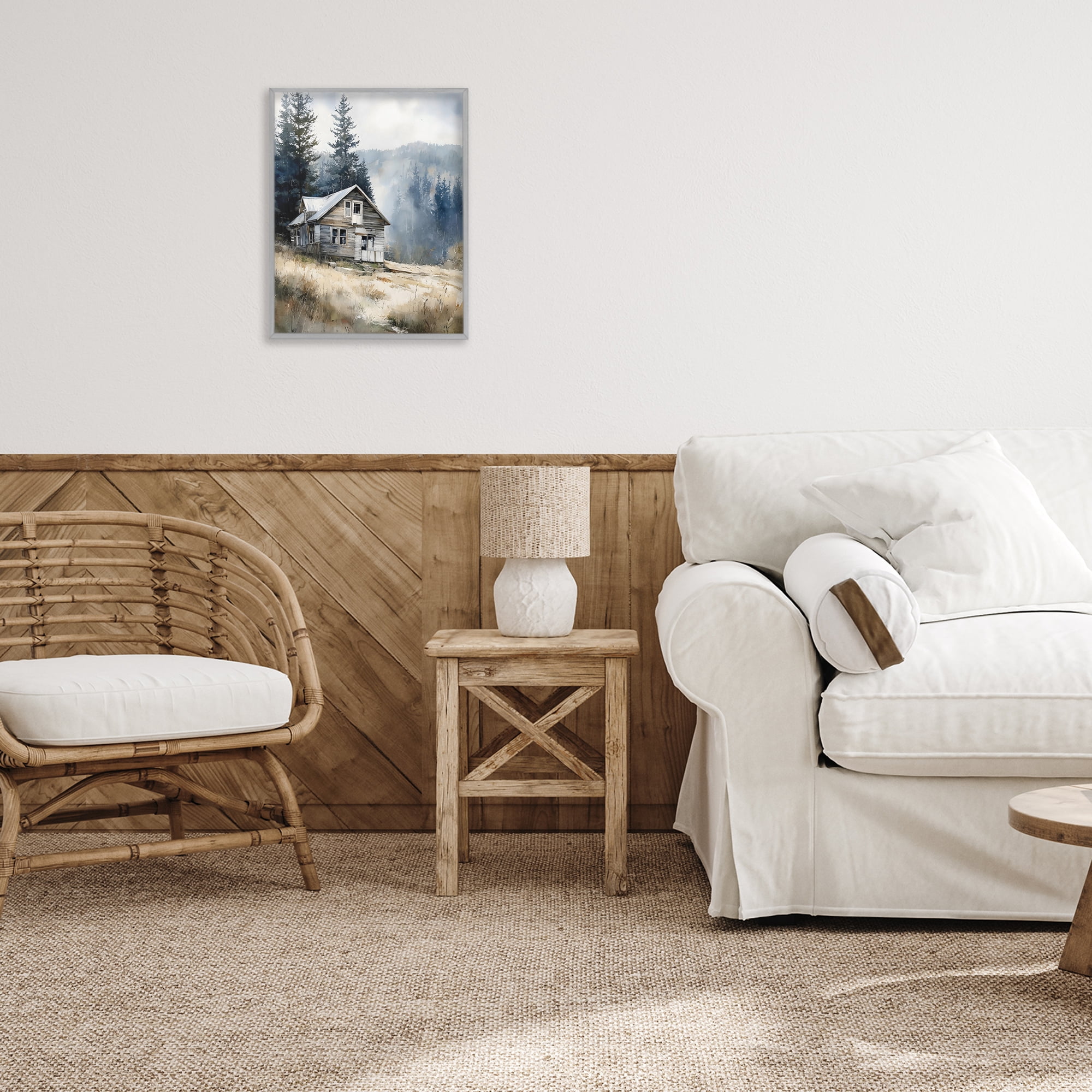 Stupell Industries Old Mountain House Gray Framed Giclee Art, design by Franklyn Gregory