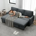 thumbnail image 5 of Walsunny Pull Out Sectional Sleeper Sofa Bed L Shape Couches with Reversible Storage Chaise for Living Rooms Small Rooms Apartment,Dark Gray, 5 of 8