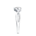 thumbnail image 3 of Rosec Jewels - Moissanite Heart Engagement Ring 1 Carat - Crossover Ring for Women - 7 mm - D-VS1 Quality Certified, 925 Sterling Silver, US 4.00, 3 of 8
