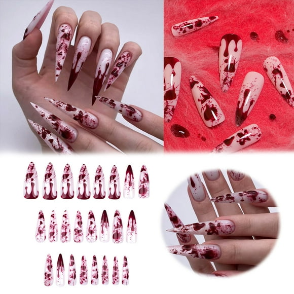 DHARMONAL Wear A French Long Nail Patch For 1ml Coffin Nail Tips Clear Stick on Nails Glitter Short Full Nail Tips Glue on Tip Nails Fingernails Short French Tips