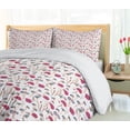 thumbnail image 5 of Ambesonne Floral Duvet Cover Sets, Calm Tones Wildflowers Art, 2-Queen, Dark Magenta Multicolor, 5 of 7