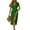 Green, variant on ZZwxWA Women Button Down Ruched Shirt Dress Short Sleeve Lapel V Neck Front Tie Midi Work Dress Elegant Party Mini Dresses